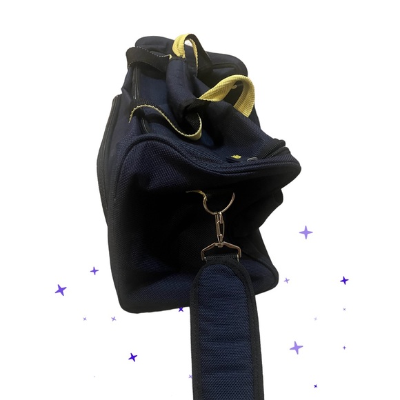 Ralph Lauren Chaps Duffle Bag Carry-On Blue Yellow Travel Fast Shipping - Picture 3 of 10